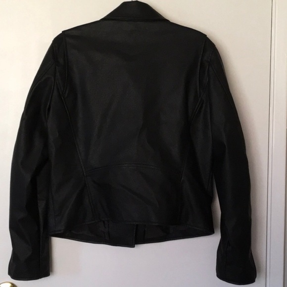 Uniqlo Black Faux Leather Zip Motorcycle Jacket S - Picture 4 of 7